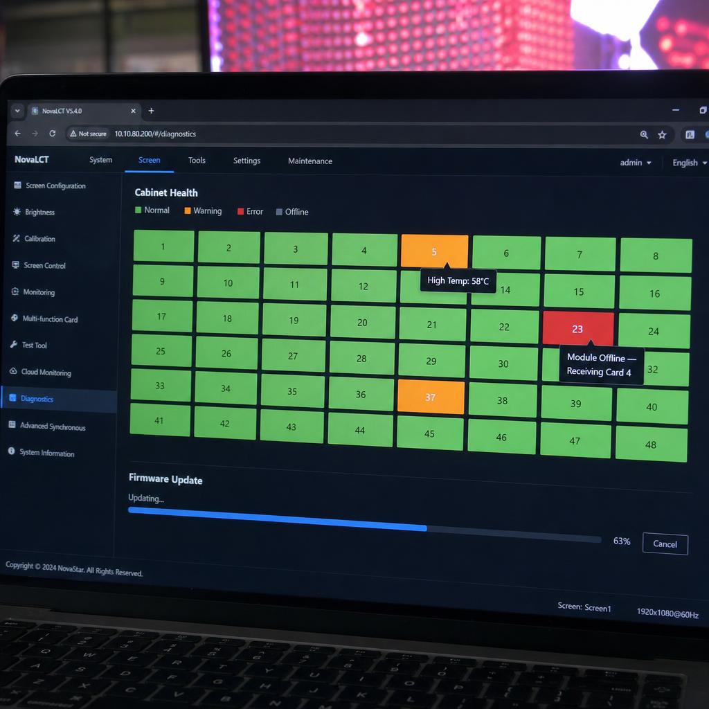 Supporting display view for how do i manage led walls remotely?