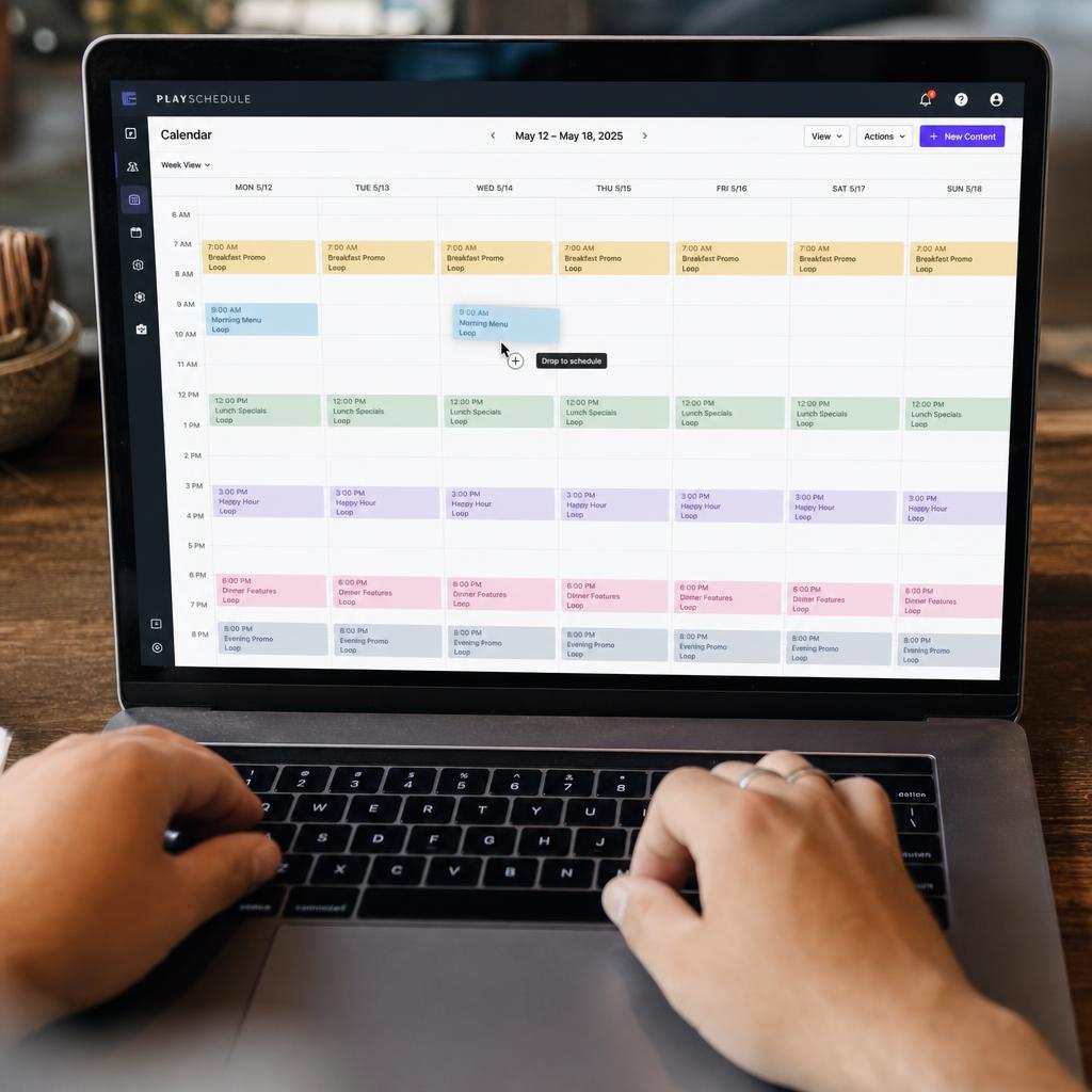 Digital signage visualization of how do i schedule content for video walls?