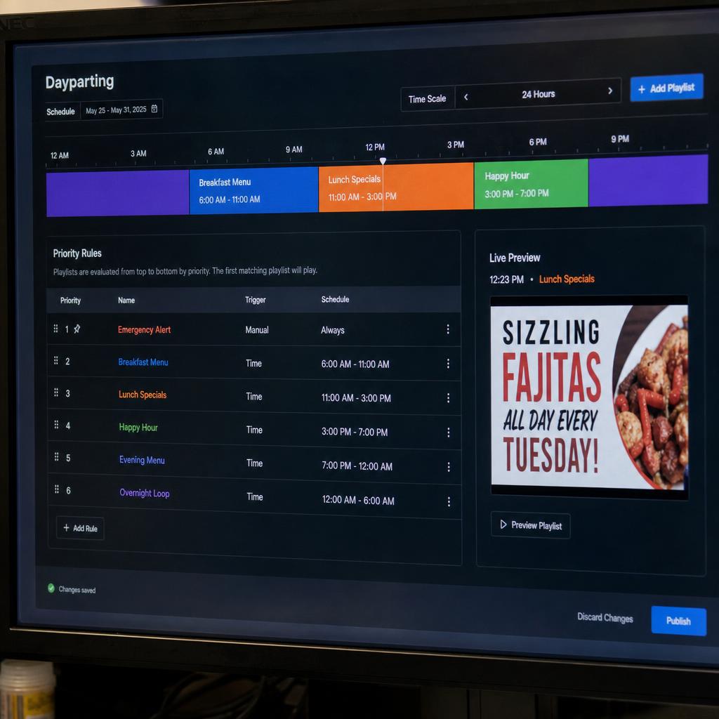 Supporting display view for how do i schedule content for video walls?