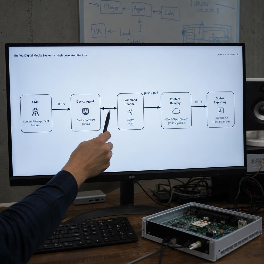 Digital signage visualization of how does digital signage work?