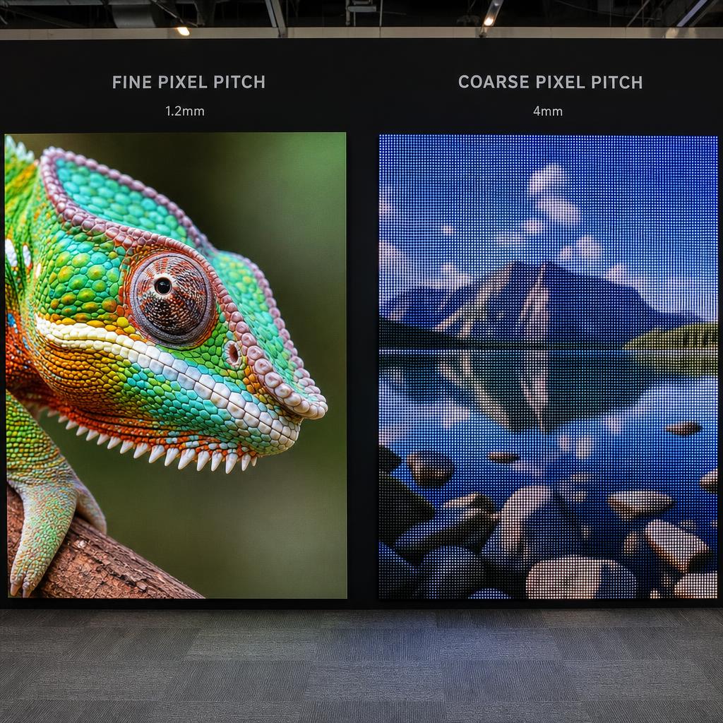 Supporting display view for what is pixel pitch in led displays?