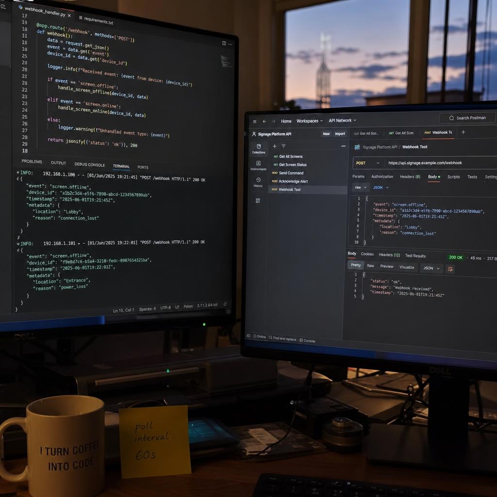 Cover image for Digital Signage API Integrations: REST & Webhooks