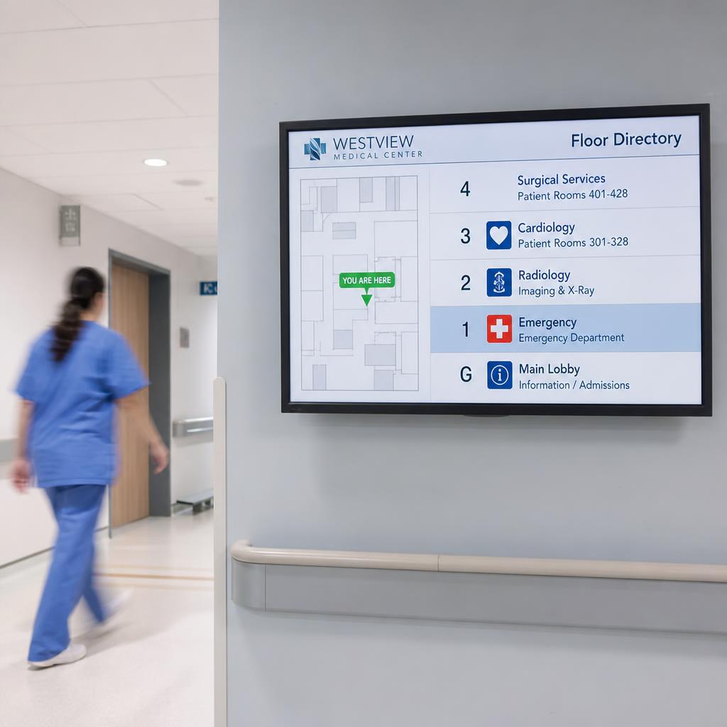 Digital Signage for Medical Clinics: Waiting Room Screens That Help — digital signage in action