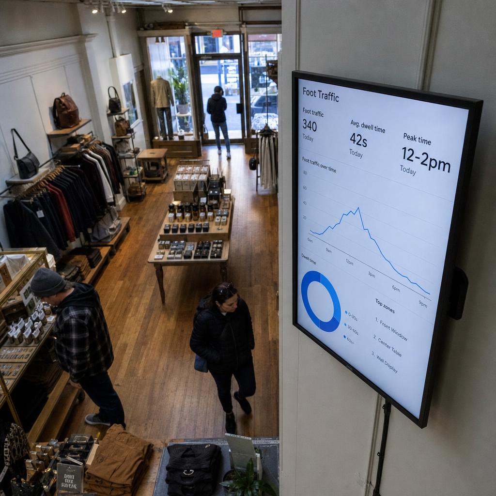 Retail display showing audience analytics insights