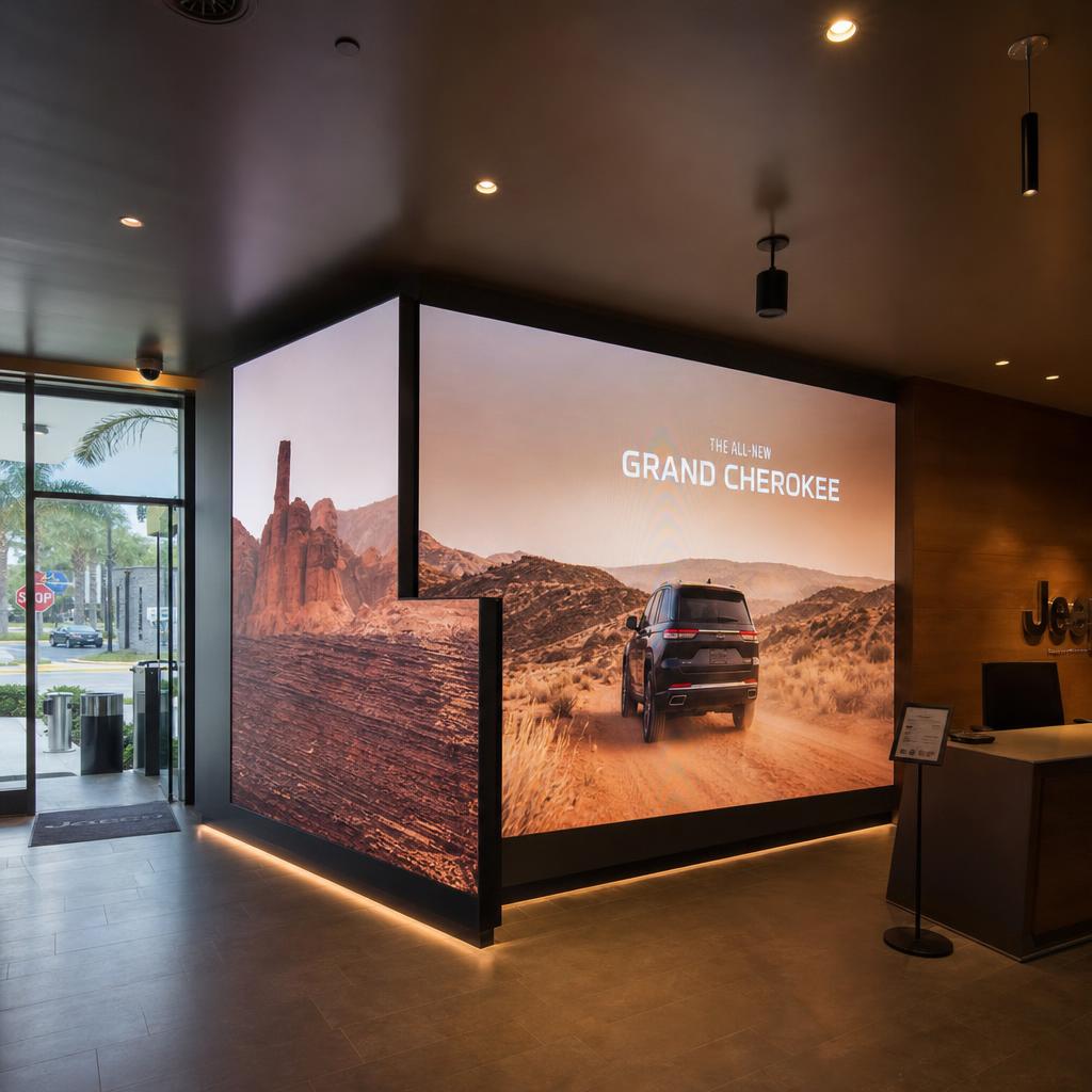 Video wall layout designed in software before deployment to an LED display