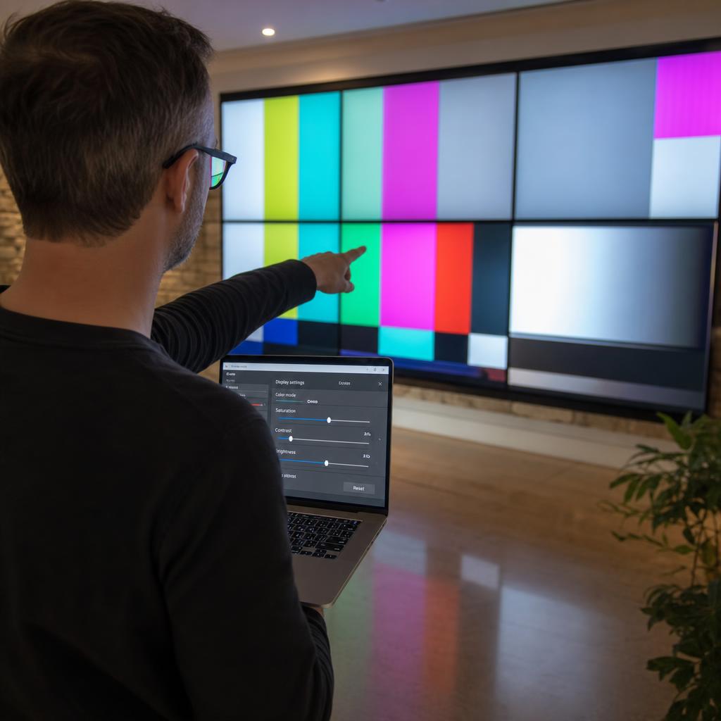 Reference display for how to create content for video walls