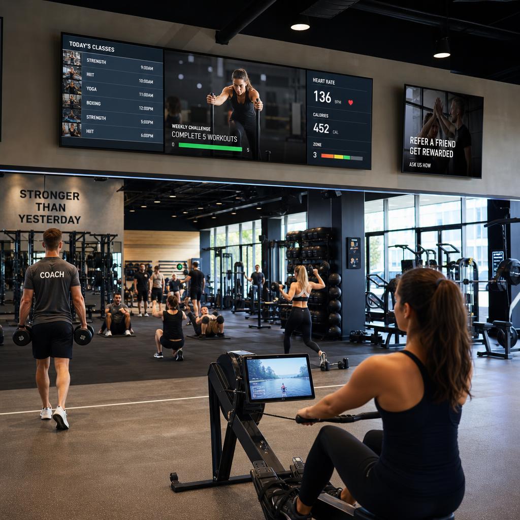 Digital signage in Fitness & Wellness environment