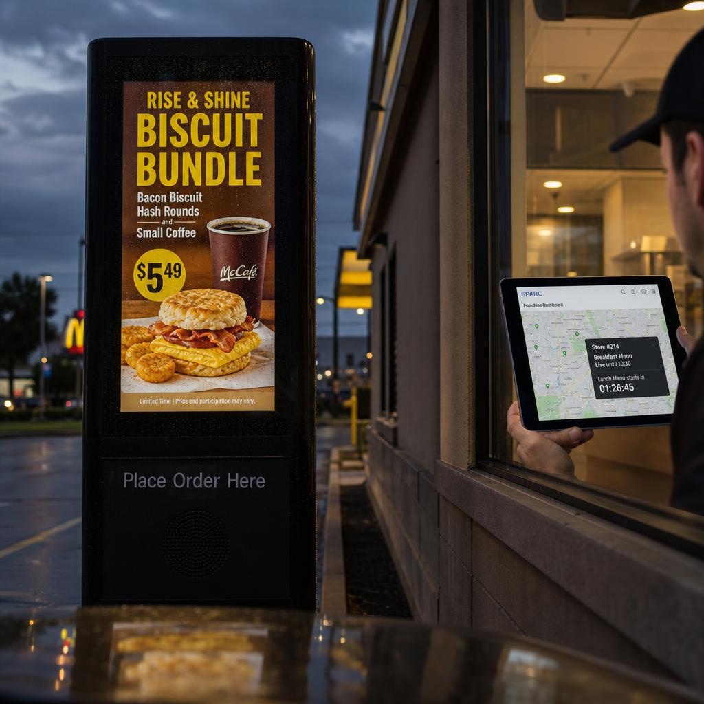 Quick-service restaurant menu boards helping guests order